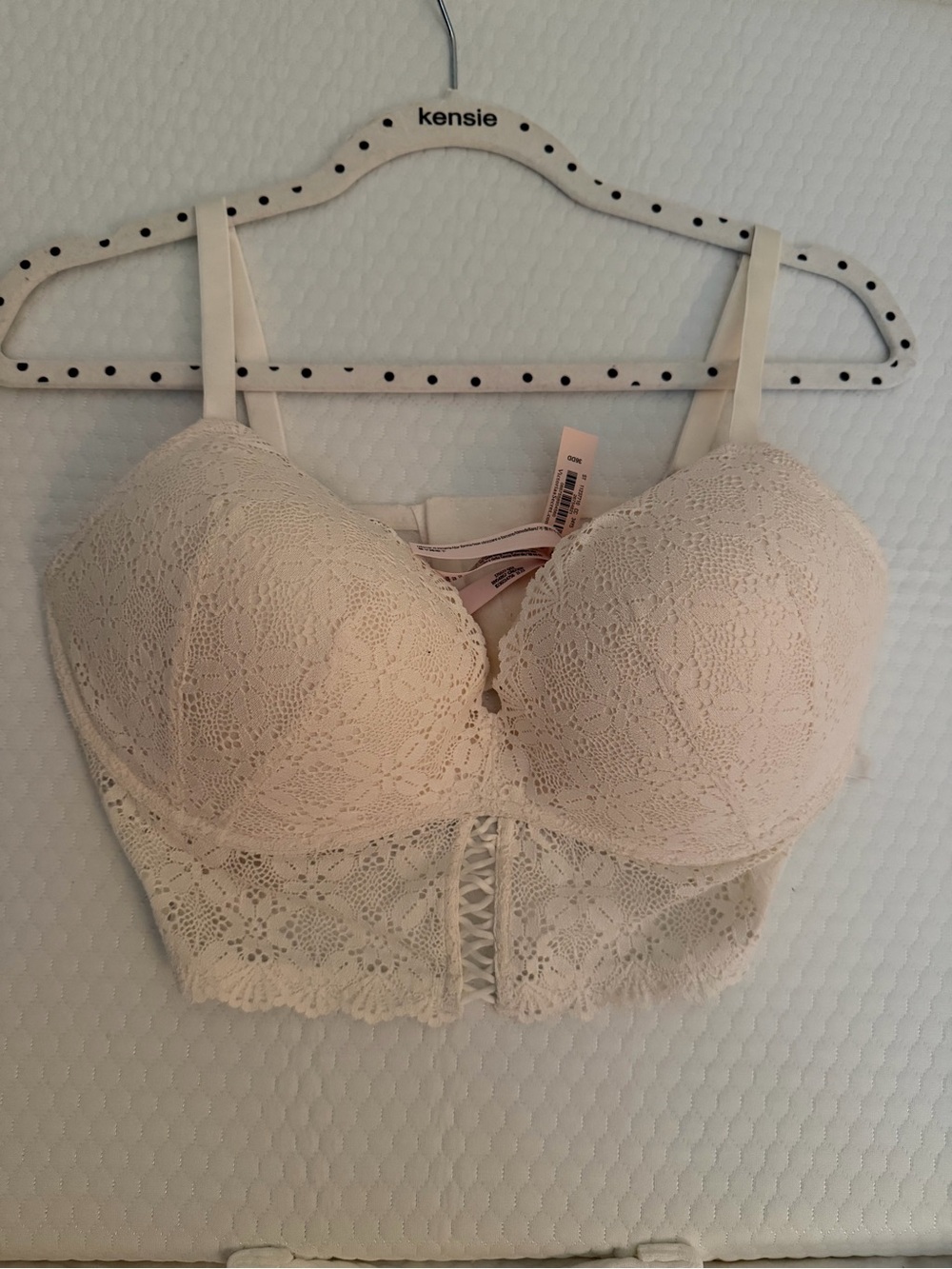 Victoria's Secret Lace Longline Bralette - Cream